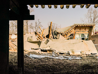 【图集】震后第六日，村庄仍在砂涌下